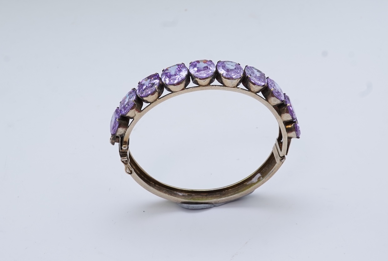 A paste necklace, early 20th century, and a cubic zirconia bracelet